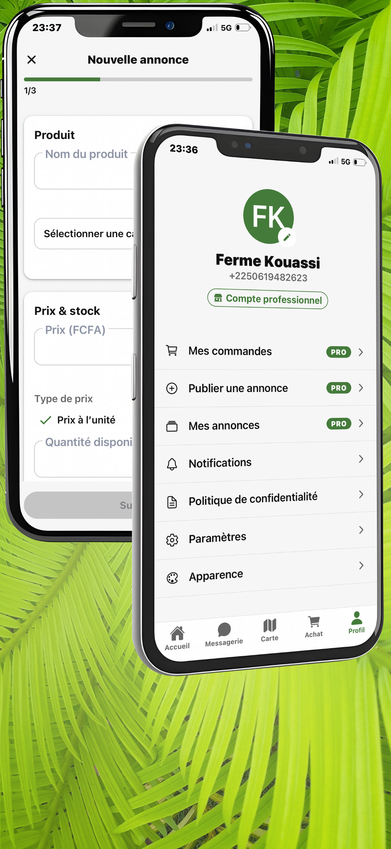 Interface vendeur Ferme Express pour développer son activité locale